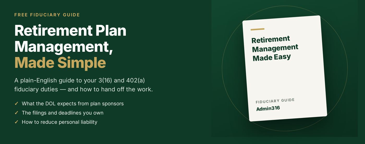 Free Admin316 fiduciary guide: Retirement Plan Management Made Simple