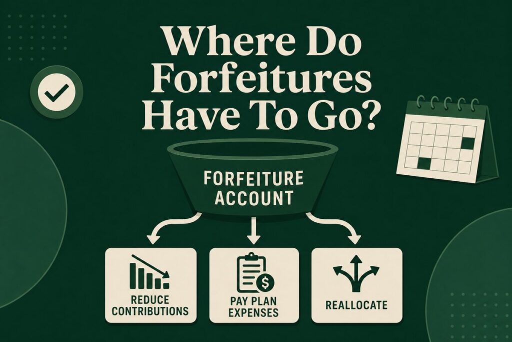 Diagram of permitted uses of a 401(k) forfeiture account for plan sponsors