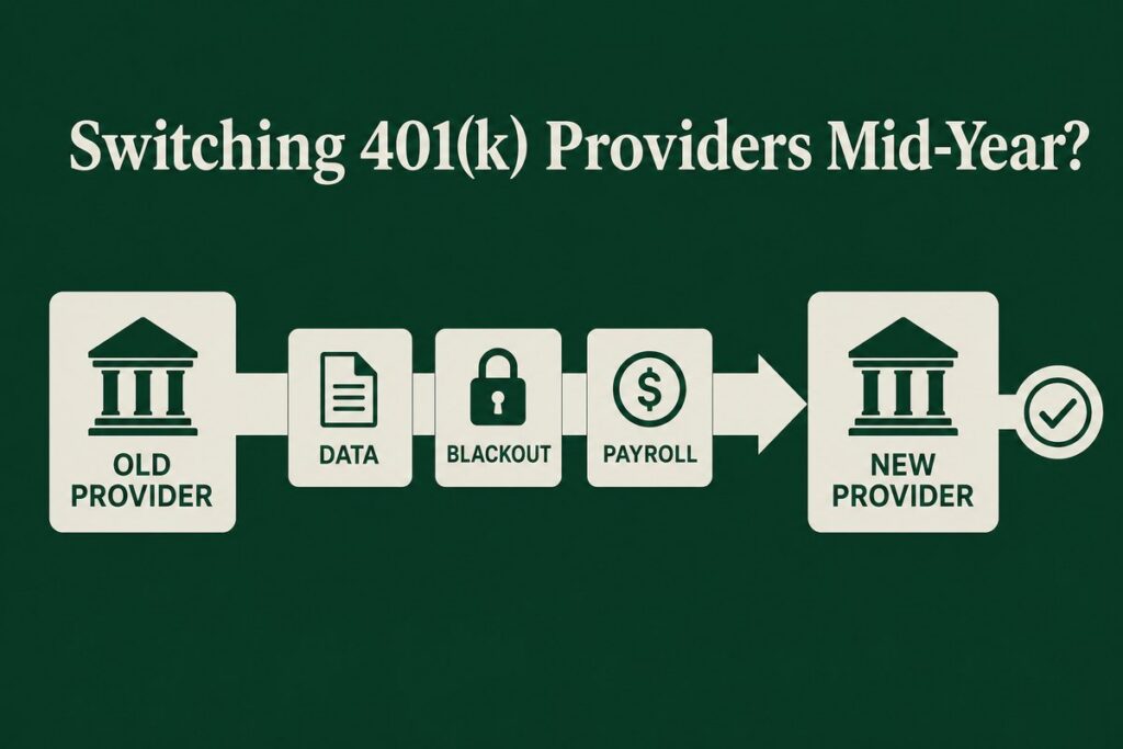 Switching 401(k) providers mid-year: transition steps from old provider to new provider