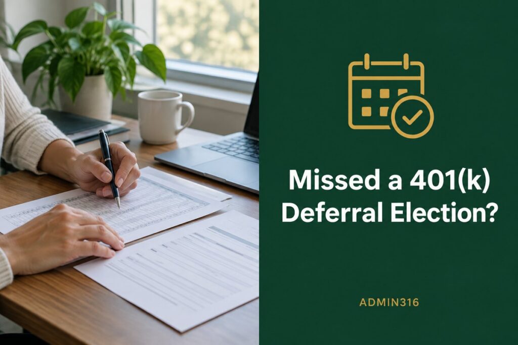 Plan sponsor reviewing payroll records to correct a missed 401(k) deferral election