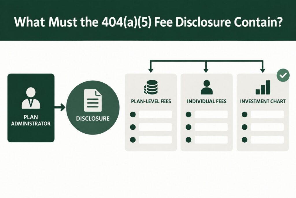 Diagram of what the 404(a)(5) participant fee disclosure must contain