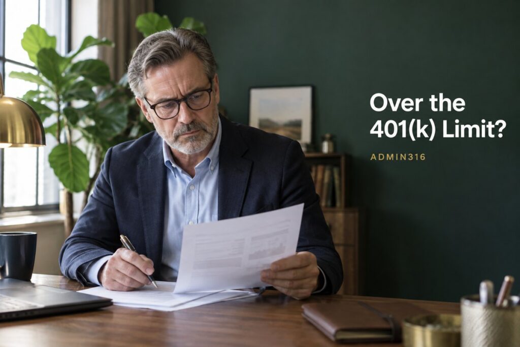 Plan sponsor reviewing a payroll report for 401(k) excess deferrals and contributions over the annual limits